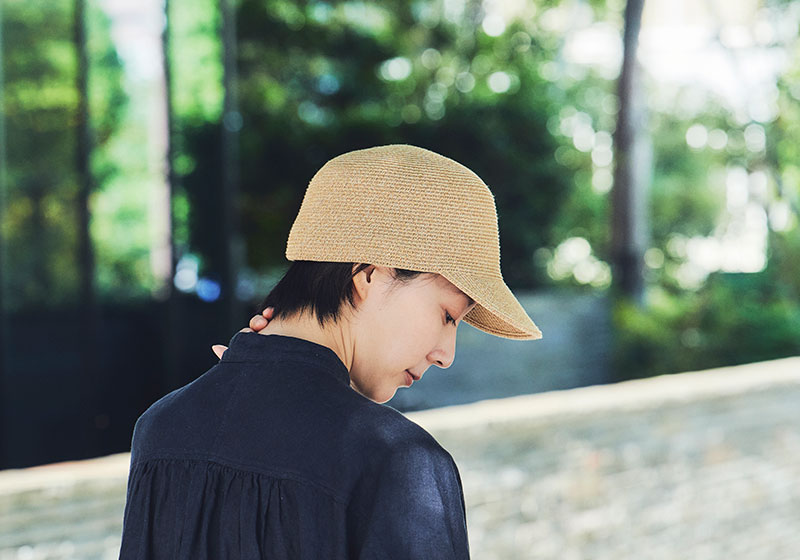 田中帽子店 Agate(アガット) 麻調ブレード キャップ