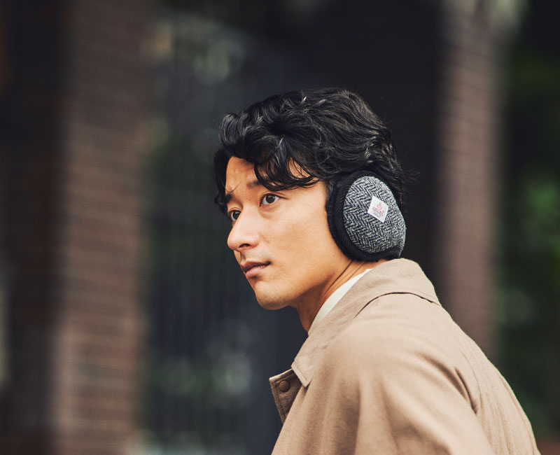 MILAGRO 英国ハリスツイード・イヤーウォーマー ・ブラック ブラック