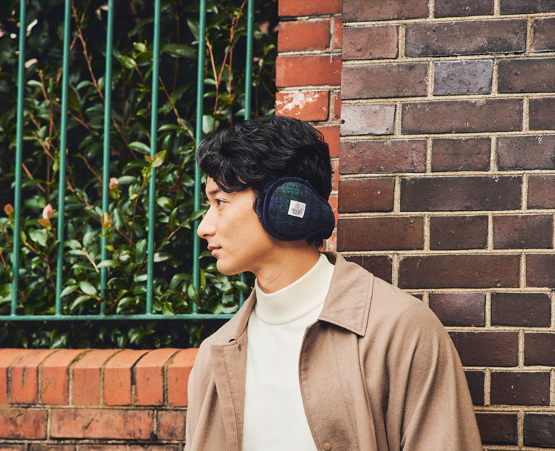 MILAGRO 英国ハリスツイード・イヤーウォーマー ・ブラック ブラック