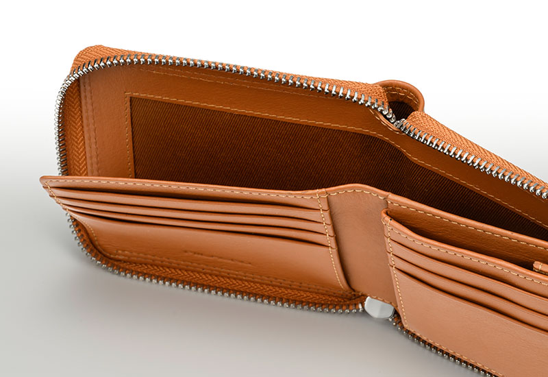 MILAGRO キップレザー・ダブルステッチRF2つ折り財布・ブラック ブラック