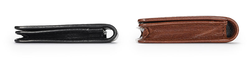 MILAGRO 牛革ソフトミリング・通しマチ名刺入れ・ブラック ブラック