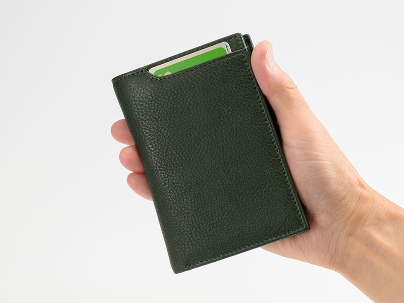 MILAGRO 牛革ソフトミリング・縦型コンパクト2つ折り財布・ダークブラウン ダークブラウン