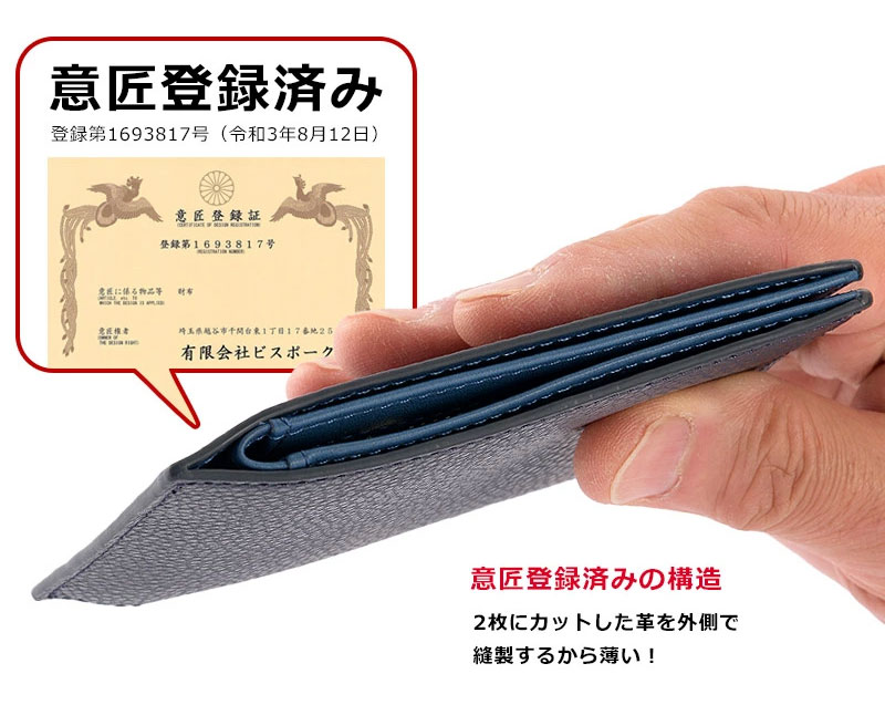 MILAGRO 姫路産シュリンクレザー スマートウォレット 小銭入つき