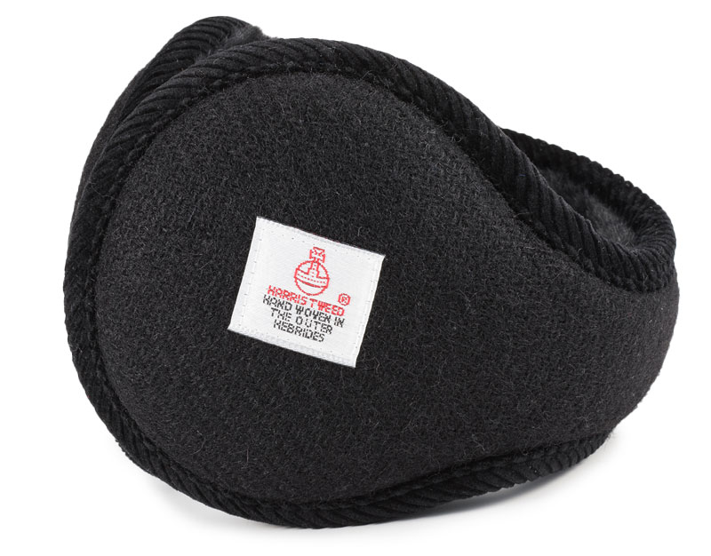 MILAGRO 英国ハリスツイード・イヤーウォーマー ・ブラック ブラック