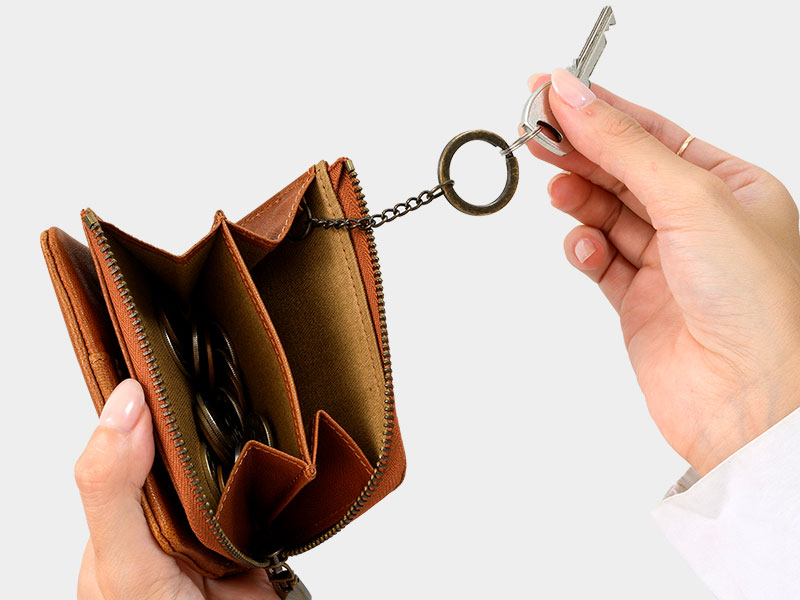 ANON・ゴートレザー・袋縫いL字ファスナー小銭入れ