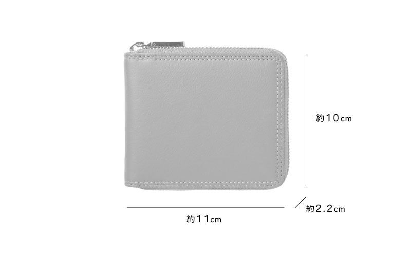 MILAGRO キップレザー・ダブルステッチRF2つ折り財布・ブラック ブラック