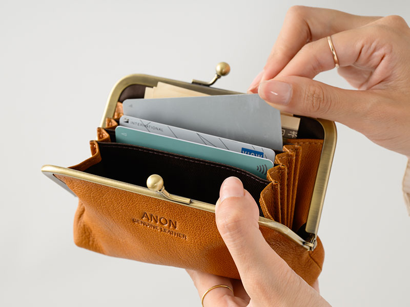 ANON ゴートレザー がま口財布