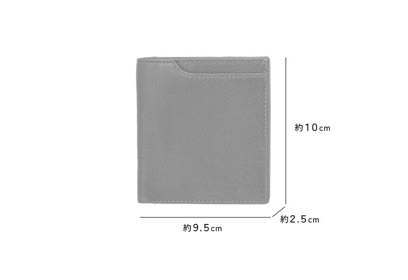 MILAGRO 牛革ソフトミリング・マネースルー2つ折り財布・ブラック ブラック