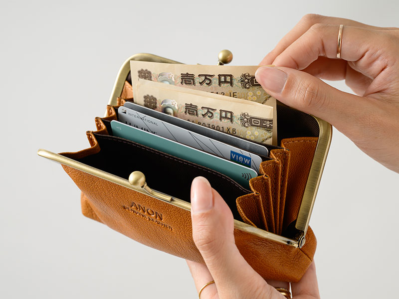 ANON ゴートレザー がま口財布
