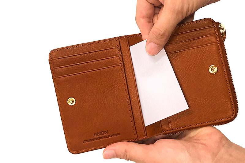 ANON バケッタレザー・L字ファスナー二つ折り財布