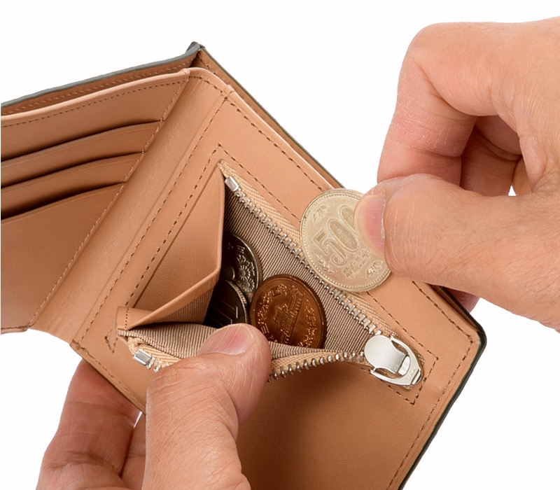 姫路産オイルレザー スマートウォレット 小銭入つき