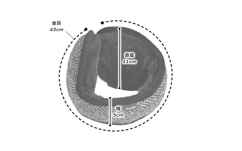 MILAGRO 英国ハリスツイード・イヤーウォーマー ・ブラック ブラック