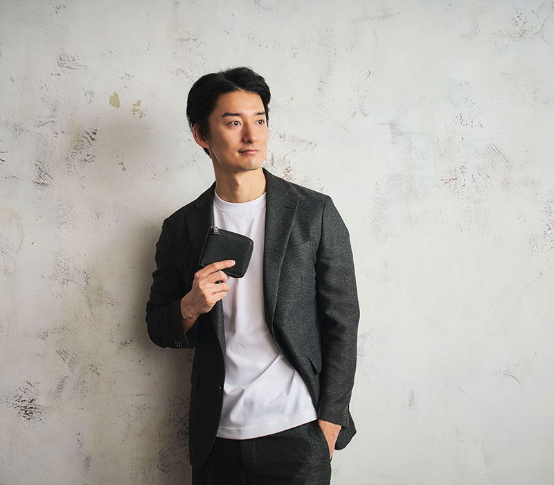 MILAGRO キップレザー・ダブルステッチRF2つ折り財布・ネイビー ネイビー