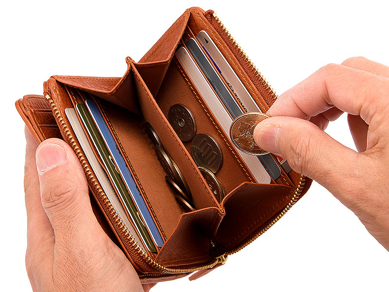 ANON バケッタレザー・L字ファスナー二つ折り財布