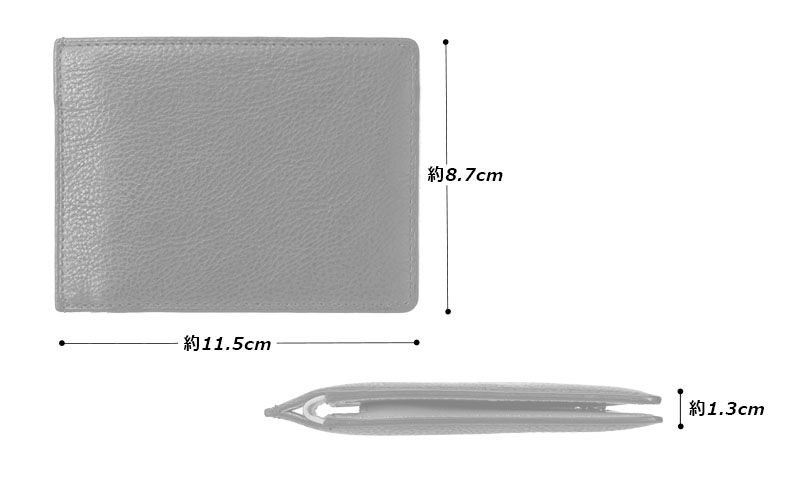 姫路産オイルレザー スマートウォレット 小銭入つき