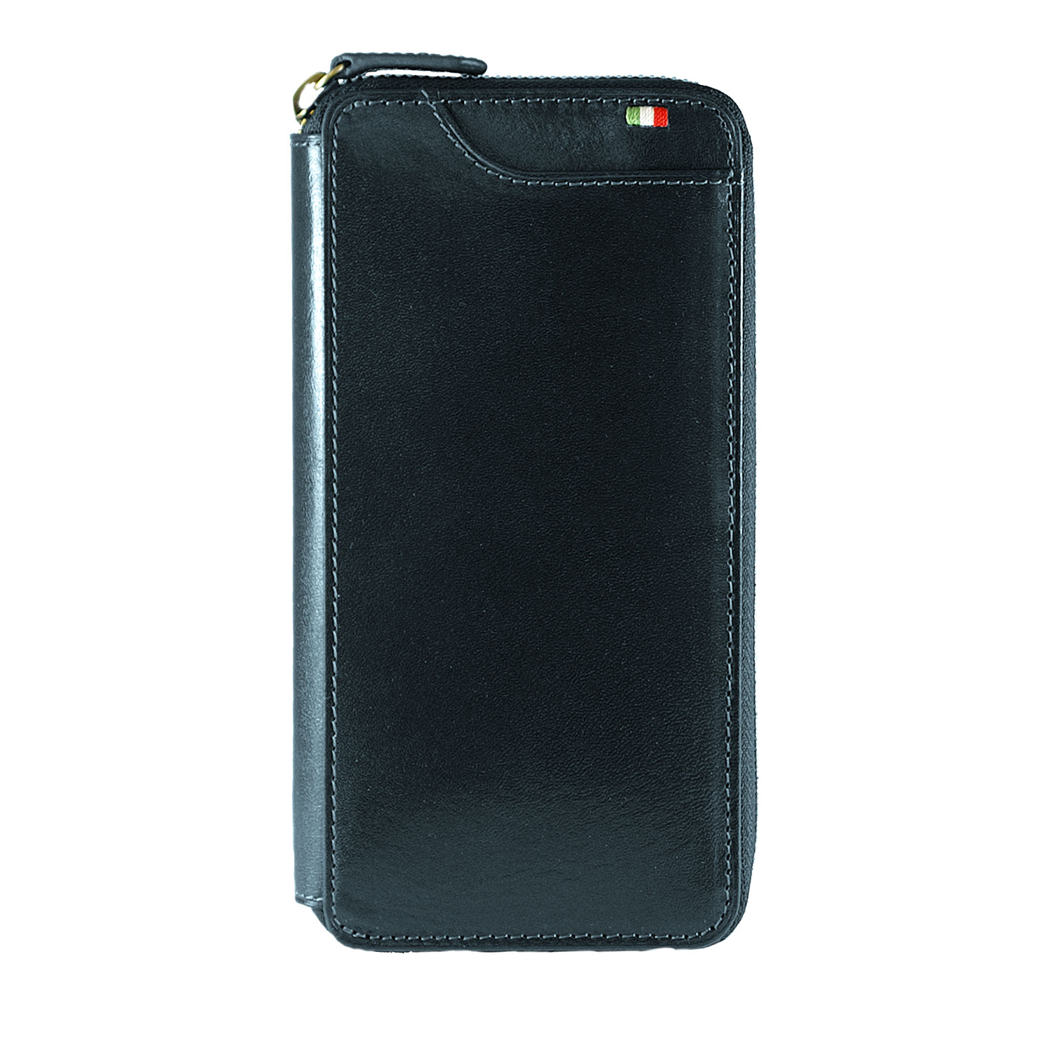 MILAGRO イタリアンレザー ラウンドファスナーギャルソンウォレット・ネイビー ネイビー