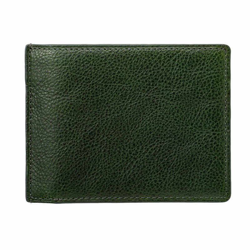 MILAGRO 姫路産オイルレザー スマートウォレット 小銭入つき・グリーン グリーン