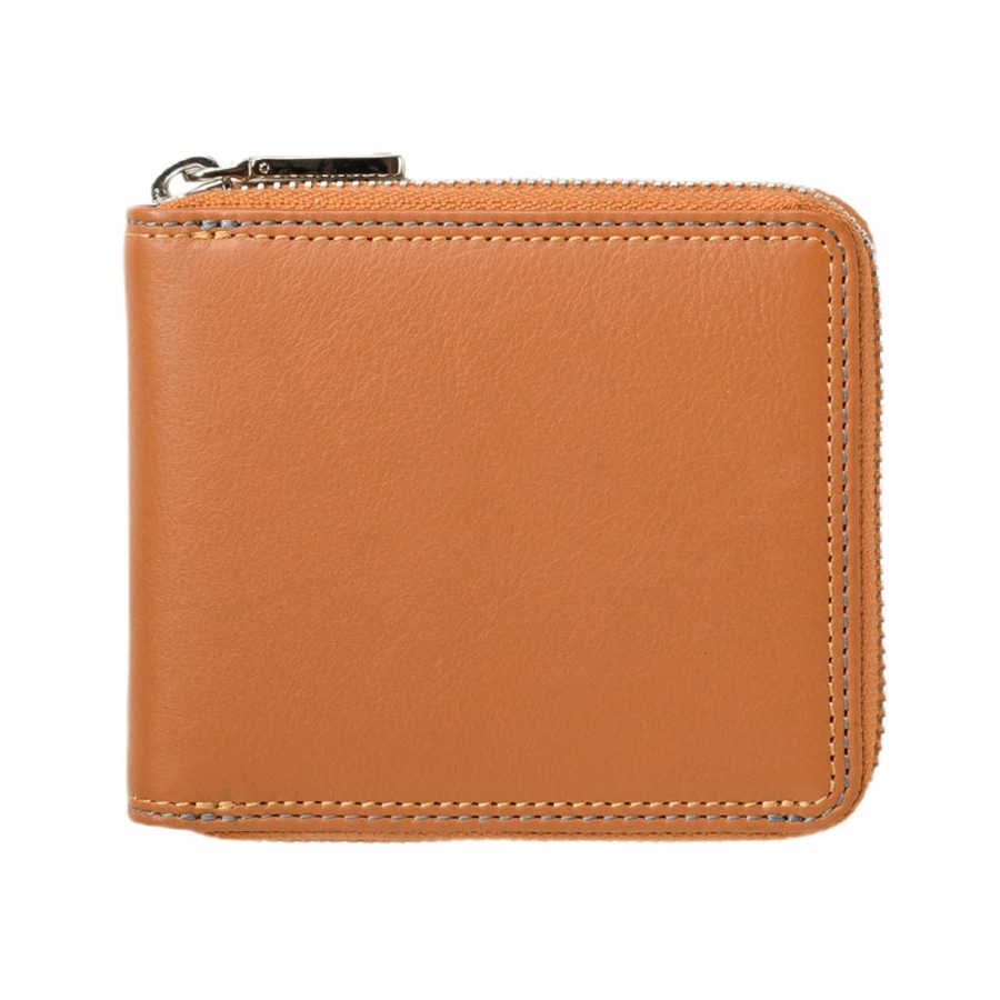 MILAGRO キップレザー・ダブルステッチRF2つ折り財布・ライトブラウン ライトブラウン