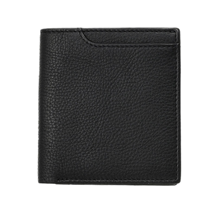 MILAGRO 牛革ソフトミリング・マネースルー2つ折り財布・ブラック ブラック