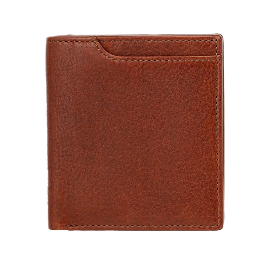 MILAGRO 牛革ソフトミリング・マネースルー2つ折り財布・ダークブラウン ダークブラウン