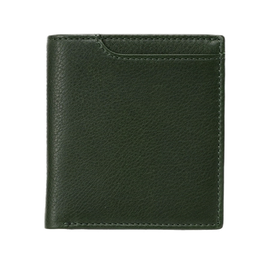 MILAGRO 牛革ソフトミリング・マネースルー2つ折り財布・グリーン グリーン