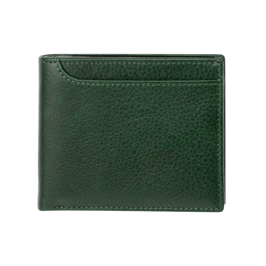 MILAGRO 牛革ソフトミリング・ベラ付き2つ折り財布・グリーン グリーン