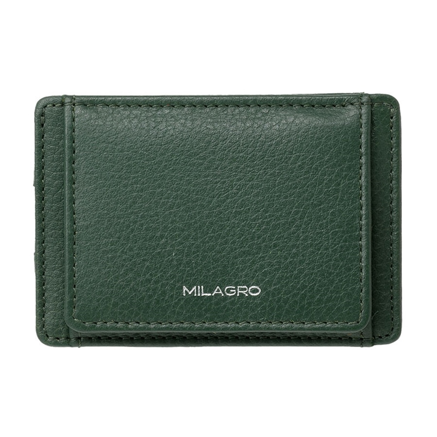 MILAGRO シュリンクレザー・薄型コイン&パスケース・グリーン グリーン