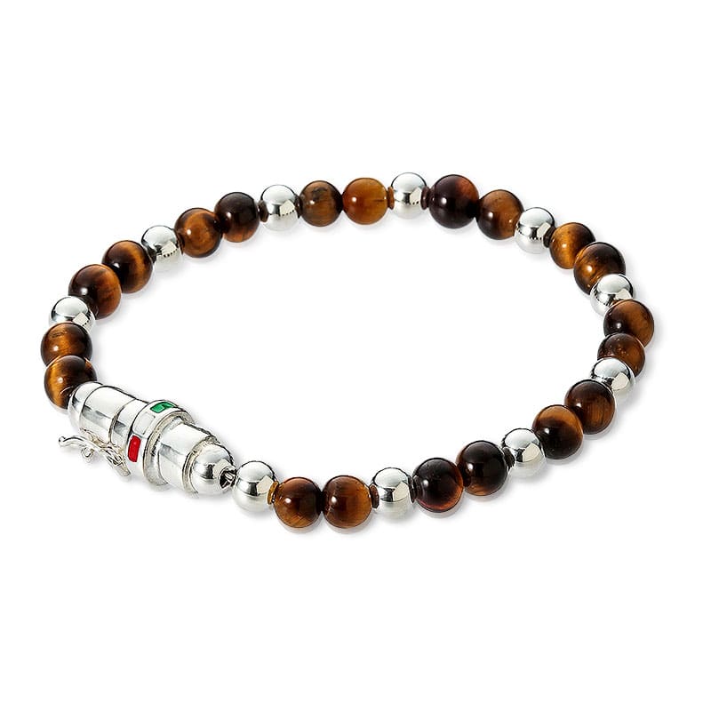 Argento Lab38 ナチュラルストーンとシルバーのブレスレット