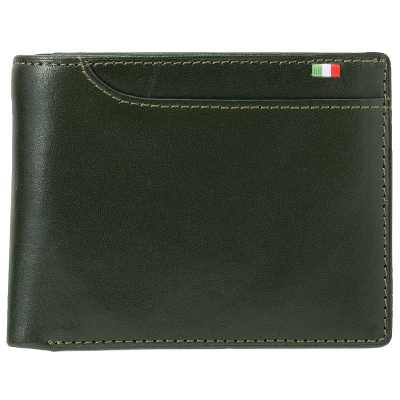 MILAGRO・イタリアンレザー2つ折り財布 BOX小銭入れ付き・グリーン