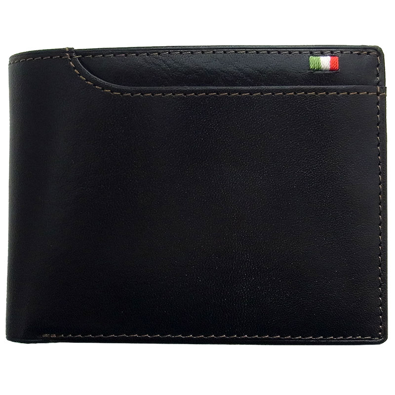 MILAGRO・イタリアンレザー2つ折り財布 BOX小銭入れ付き・ブラウン