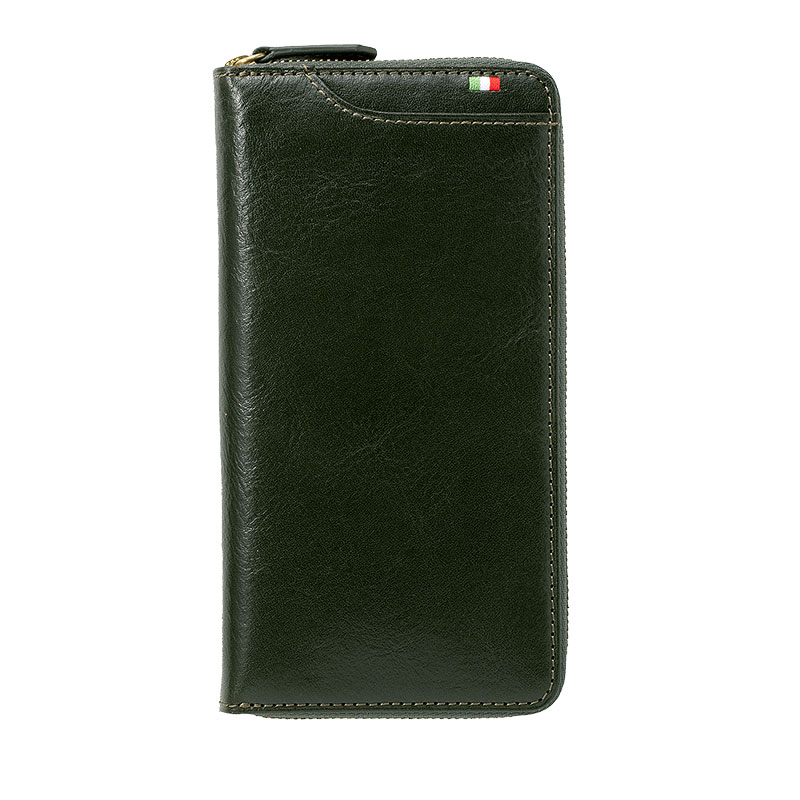 MILAGRO・イタリアンレザー スマート ギャルソンウォレット・グリーン