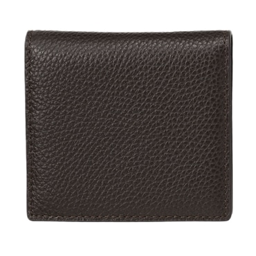 piatto イタリアンシュリンクレザー・薄型コンパクト財布・ダークブラウン