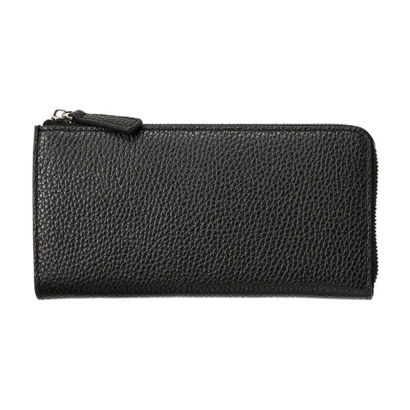 MILAGRO・イタリアンシュリンクレザー・Ｌ字ファスナースリムウォレット・ブラック