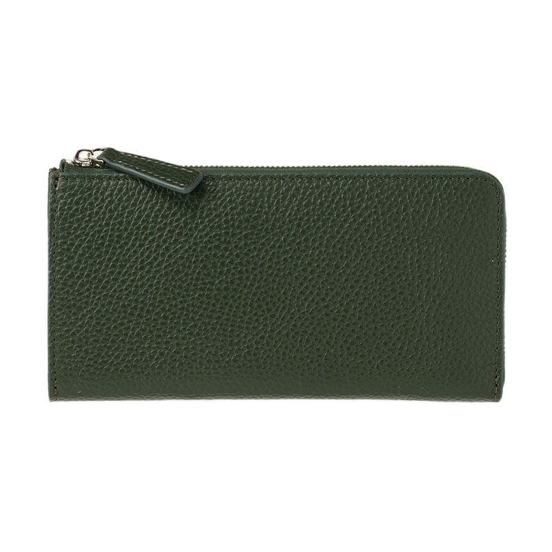 MILAGRO・イタリアンシュリンクレザー・Ｌ字ファスナースリムウォレット・オリーブ