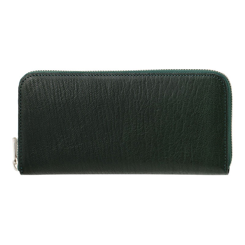 MILAGRO 姫路産ヌメゴート・ラウンドファスナー長財布・グリーン