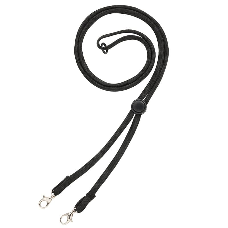 フック付き・帽子ストラップ・シルバー×ブラック