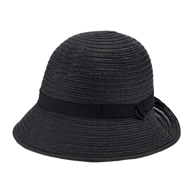 岡本帽子 マニラ麻・クロッシェ・ブラック