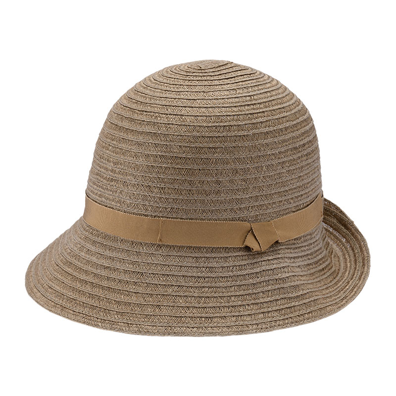 岡本帽子 マニラ麻・クロッシェ・ブラウン