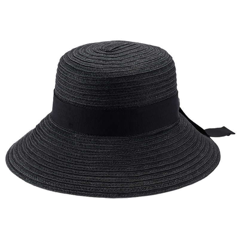 岡本帽子 マニラ麻・キャペリン・ブラック