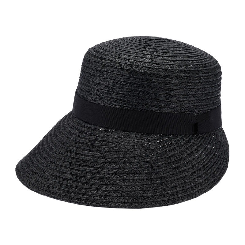 岡本帽子 マニラ麻・ジョッキー帽・ブラック