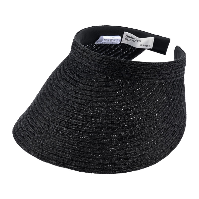 岡本帽子 マニラ麻・サンバイザー・ブラック