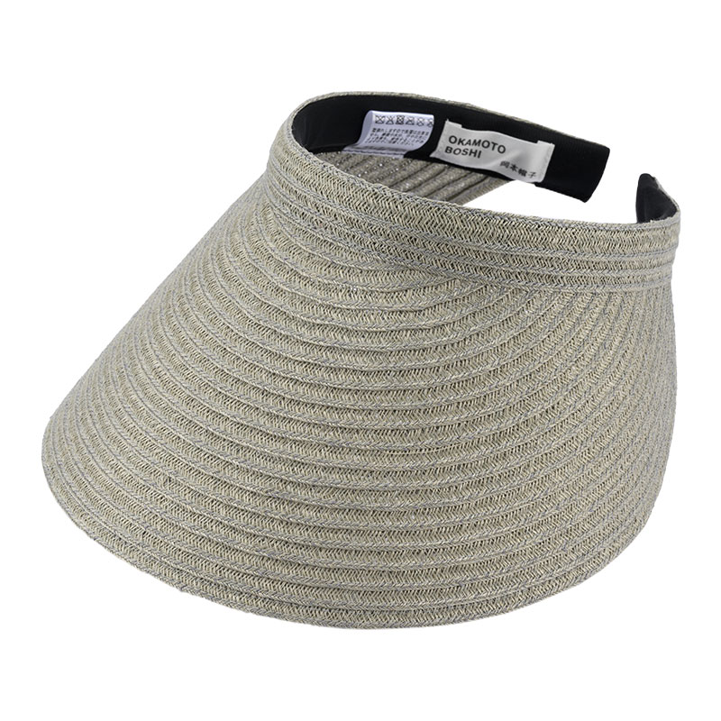 岡本帽子 マニラ麻・サンバイザー・グレー