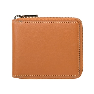 MILAGRO キップレザー・ダブルステッチRF2つ折り財布・ライトブラウン