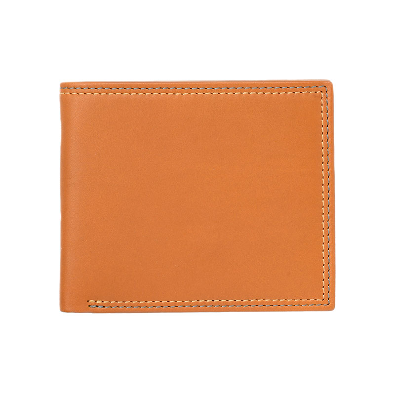 MILAGRO キップレザー・ダブルステッチ2つ折り財布・ライトブラウン