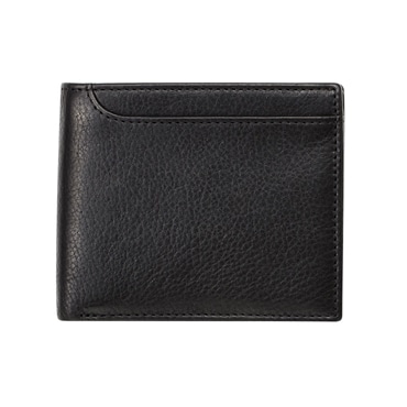 MILAGRO 牛革ソフトミリング・ベラ付き2つ折り財布・ブラック