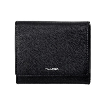 MILAGRO シュリンクレザー・ギャルソン2つ折り財布・ブラック