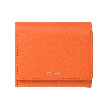 MILAGRO シュリンクレザー・ギャルソン2つ折り財布・オレンジ