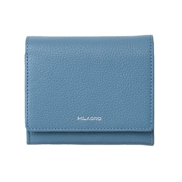 MILAGRO シュリンクレザー・ギャルソン2つ折り財布・サックスブルー