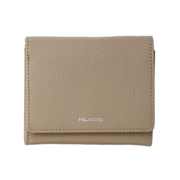 MILAGRO シュリンクレザー・ギャルソン2つ折り財布・トープ