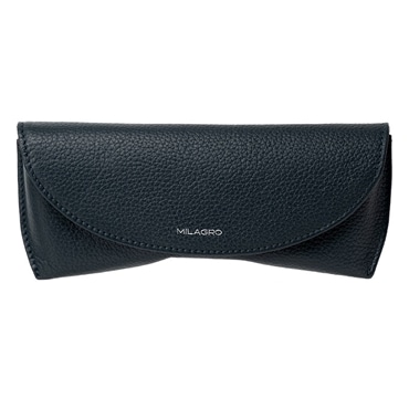 MILAGRO シュリンクレザー・眼鏡ケース・ネイビー